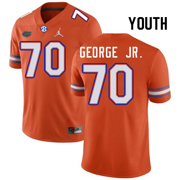 Youth #70 Damieon George Jr. Florida Gators College Football Jerseys Stitched-Orange